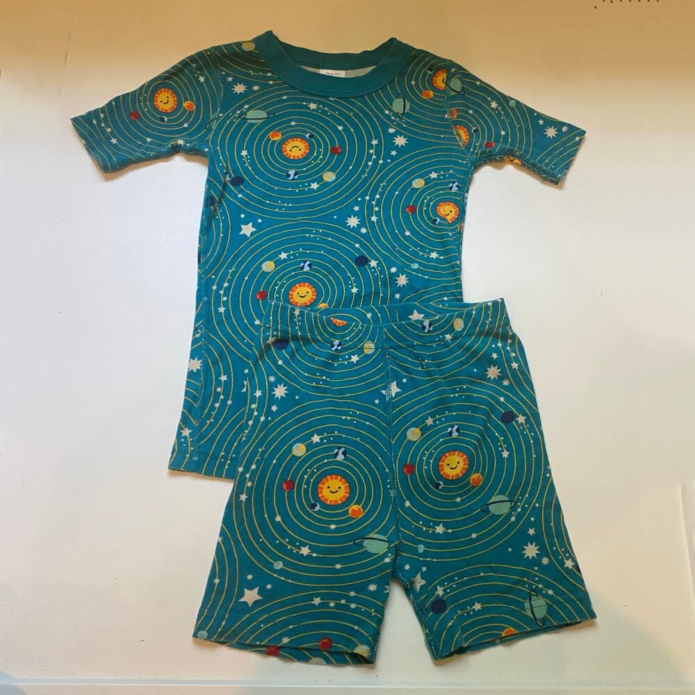 Hanna Andersson Organic Space Print Short Sleeve Pjs Pajamas